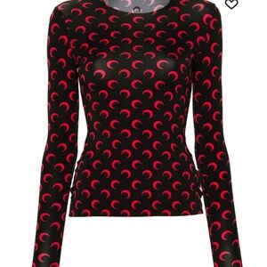 Marine Serre Black & Red Moon Second Skin Long Sleeve T-shirt